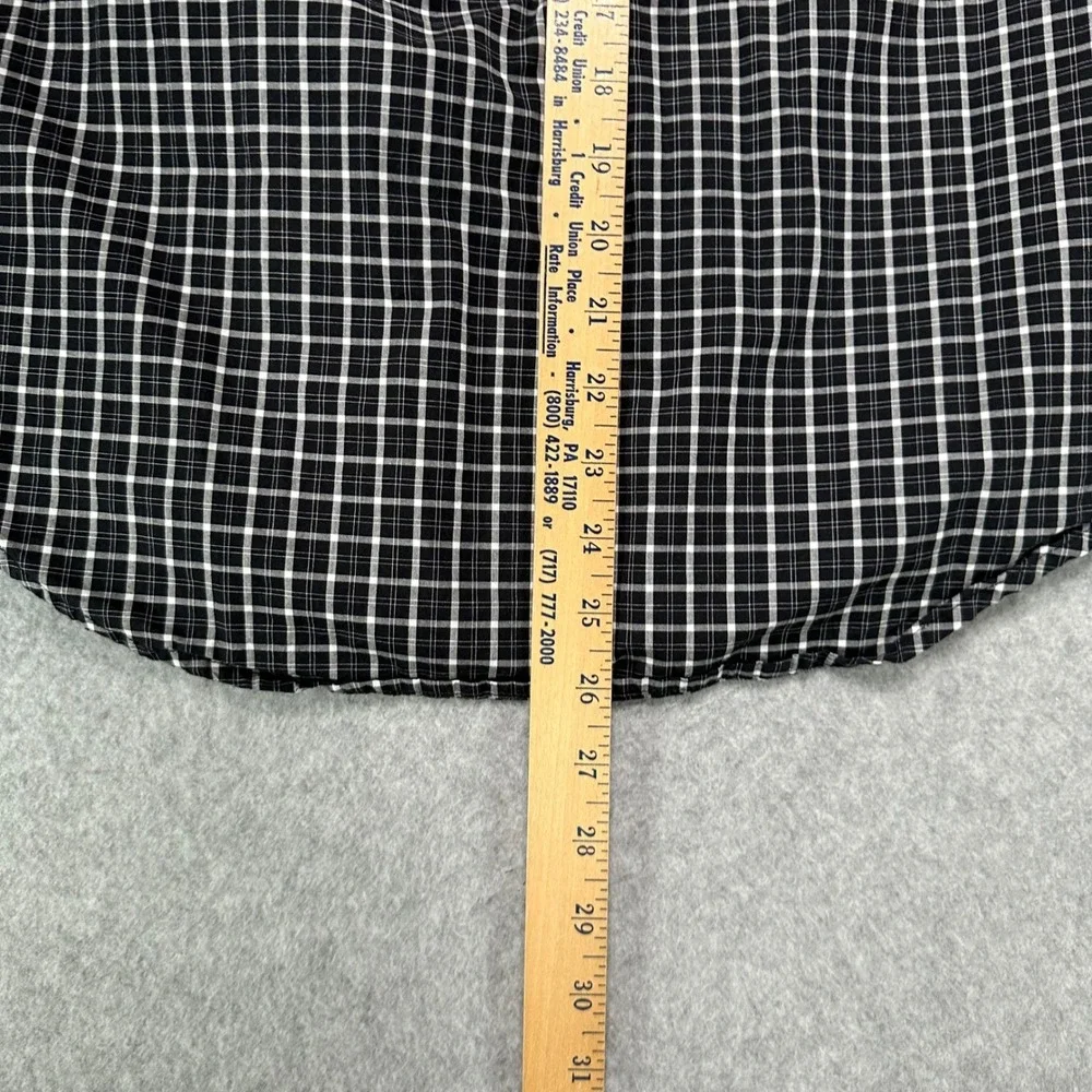 Ralph Lauren Boys Large 14-16 Black White Plaid Button Down Long Sleeve Shirt